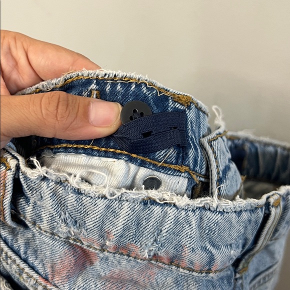 Zara Kids Relaxed Straight Leg Colorful Paint-Splatter Denim Jeans Girls Size 10 - Picture 9 of 9